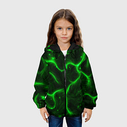 Куртка с капюшоном детская Светящиеся волосяной узор, цвет: 3D-черный — фото 2