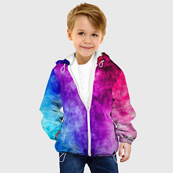 Куртка с капюшоном детская Colorful smoke, цвет: 3D-белый — фото 2