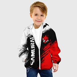 Куртка с капюшоном детская Самурай лого - киберпанк 2077, цвет: 3D-белый — фото 2
