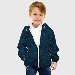 Куртка с капюшоном детская Тёмный синий текстура, цвет: 3D-белый — фото 2