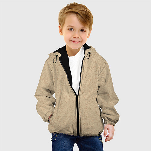 Детская куртка Текстура камень тёмно-бежевый / 3D-Черный – фото 4