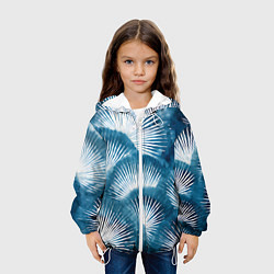 Куртка с капюшоном детская Японский шибори абстракция, цвет: 3D-белый — фото 2