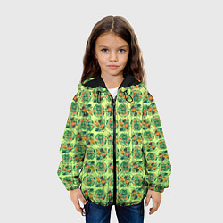 Куртка с капюшоном детская Паттерн флоры, цвет: 3D-черный — фото 2