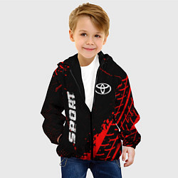 Куртка с капюшоном детская Toyota red sport tires, цвет: 3D-черный — фото 2