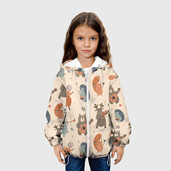 Куртка с капюшоном детская Животные с инструментами, цвет: 3D-белый — фото 2