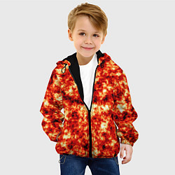 Куртка с капюшоном детская Vulcan lava texture, цвет: 3D-черный — фото 2