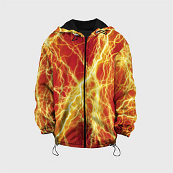 Куртка с капюшоном детская Lightning strikes, цвет: 3D-черный