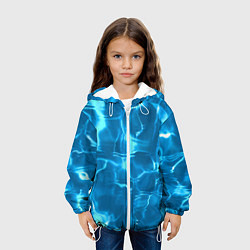 Куртка с капюшоном детская Водная гладь текстура, цвет: 3D-белый — фото 2