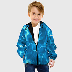Куртка с капюшоном детская Водная гладь текстура, цвет: 3D-черный — фото 2