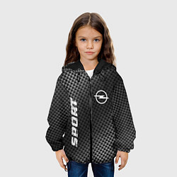 Куртка с капюшоном детская Opel sport carbon, цвет: 3D-черный — фото 2