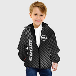 Куртка с капюшоном детская Opel sport carbon, цвет: 3D-черный — фото 2