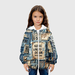 Куртка с капюшоном детская I love Barcelona - пэчворк, цвет: 3D-белый — фото 2