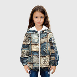 Куртка с капюшоном детская State California - пэчворк, цвет: 3D-белый — фото 2