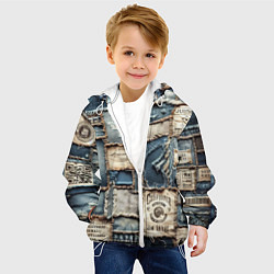Куртка с капюшоном детская State California - пэчворк, цвет: 3D-белый — фото 2
