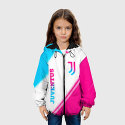 Куртка с капюшоном детская Juventus neon gradient style вертикально, цвет: 3D-черный — фото 2