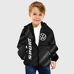 Куртка с капюшоном детская Volkswagen sport metal, цвет: 3D-черный — фото 2