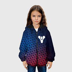 Куртка с капюшоном детская Destiny неоновые соты, цвет: 3D-черный — фото 2