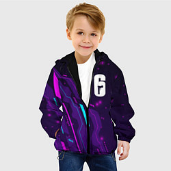 Куртка с капюшоном детская Rainbow Six neon gaming, цвет: 3D-черный — фото 2