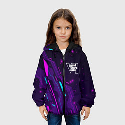 Куртка с капюшоном детская GTA6 neon gaming, цвет: 3D-черный — фото 2