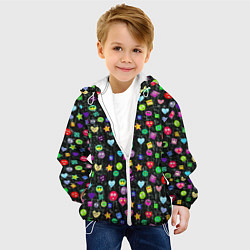 Куртка с капюшоном детская В смайликах, цвет: 3D-белый — фото 2