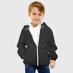 Куртка с капюшоном детская Тёмно-серый паттерн сетка, цвет: 3D-белый — фото 2