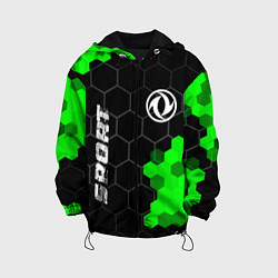 Куртка с капюшоном детская Dongfeng green sport hexagon, цвет: 3D-черный