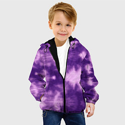 Куртка с капюшоном детская Фиолетовый тайдай, цвет: 3D-черный — фото 2