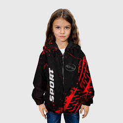 Куртка с капюшоном детская Jaguar red sport tires, цвет: 3D-черный — фото 2