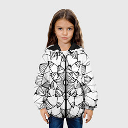 Куртка с капюшоном детская Мандала узор ракушка, цвет: 3D-черный — фото 2