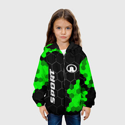 Куртка с капюшоном детская Great Wall green sport hexagon, цвет: 3D-черный — фото 2