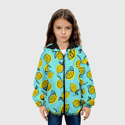 Куртка с капюшоном детская Летние лимоны - паттерн, цвет: 3D-черный — фото 2
