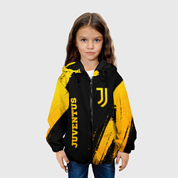 Куртка с капюшоном детская Juventus - gold gradient вертикально, цвет: 3D-черный — фото 2