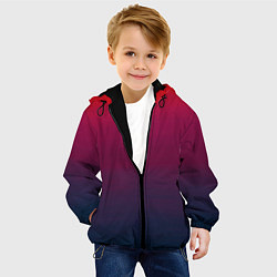 Куртка с капюшоном детская Сумерки градиент от красного к синему, цвет: 3D-черный — фото 2