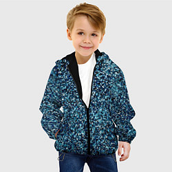 Куртка с капюшоном детская Синий пёстрый текстурированный, цвет: 3D-черный — фото 2