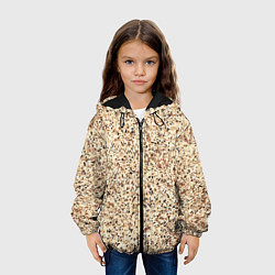 Куртка с капюшоном детская Светлый коричневый текстурированный под камень, цвет: 3D-черный — фото 2