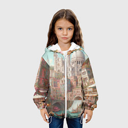 Куртка с капюшоном детская Город в восточном стиле, цвет: 3D-белый — фото 2