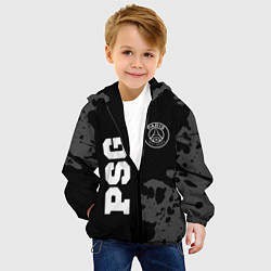 Куртка с капюшоном детская PSG sport на темном фоне вертикально, цвет: 3D-черный — фото 2