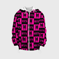 Детская куртка BTS pattern pink logo