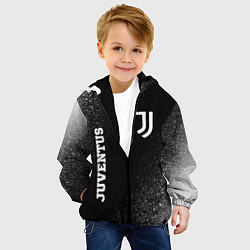 Куртка с капюшоном детская Juventus sport на темном фоне вертикально, цвет: 3D-черный — фото 2