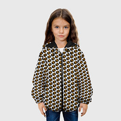 Куртка с капюшоном детская Паттерн пятнышки, цвет: 3D-черный — фото 2