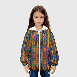 Куртка с капюшоном детская Полоски африканские яркие, цвет: 3D-белый — фото 2