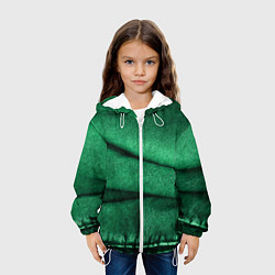 Куртка с капюшоном детская Зеленая джинса, цвет: 3D-белый — фото 2