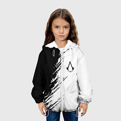 Куртка с капюшоном детская Ассасинс Крид - белый и черный цвет, цвет: 3D-белый — фото 2