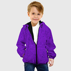 Куртка с капюшоном детская Сочный фиолетовый в полоску, цвет: 3D-черный — фото 2