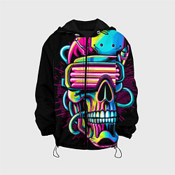 Детская куртка Cyber skull - ai art neon