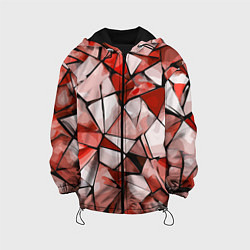 Детская куртка Чёрно-красная абстракция и чёрные полосы