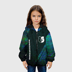 Куртка с капюшоном детская Danganronpa glitch blue, цвет: 3D-черный — фото 2