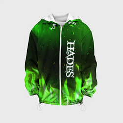 Куртка с капюшоном детская Logo Hades green hell fire, цвет: 3D-белый