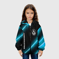 Куртка с капюшоном детская Galatasaray неоновые лампы, цвет: 3D-черный — фото 2