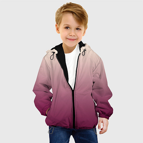 Детская куртка Градиент бежевый в пурпурный / 3D-Черный – фото 4